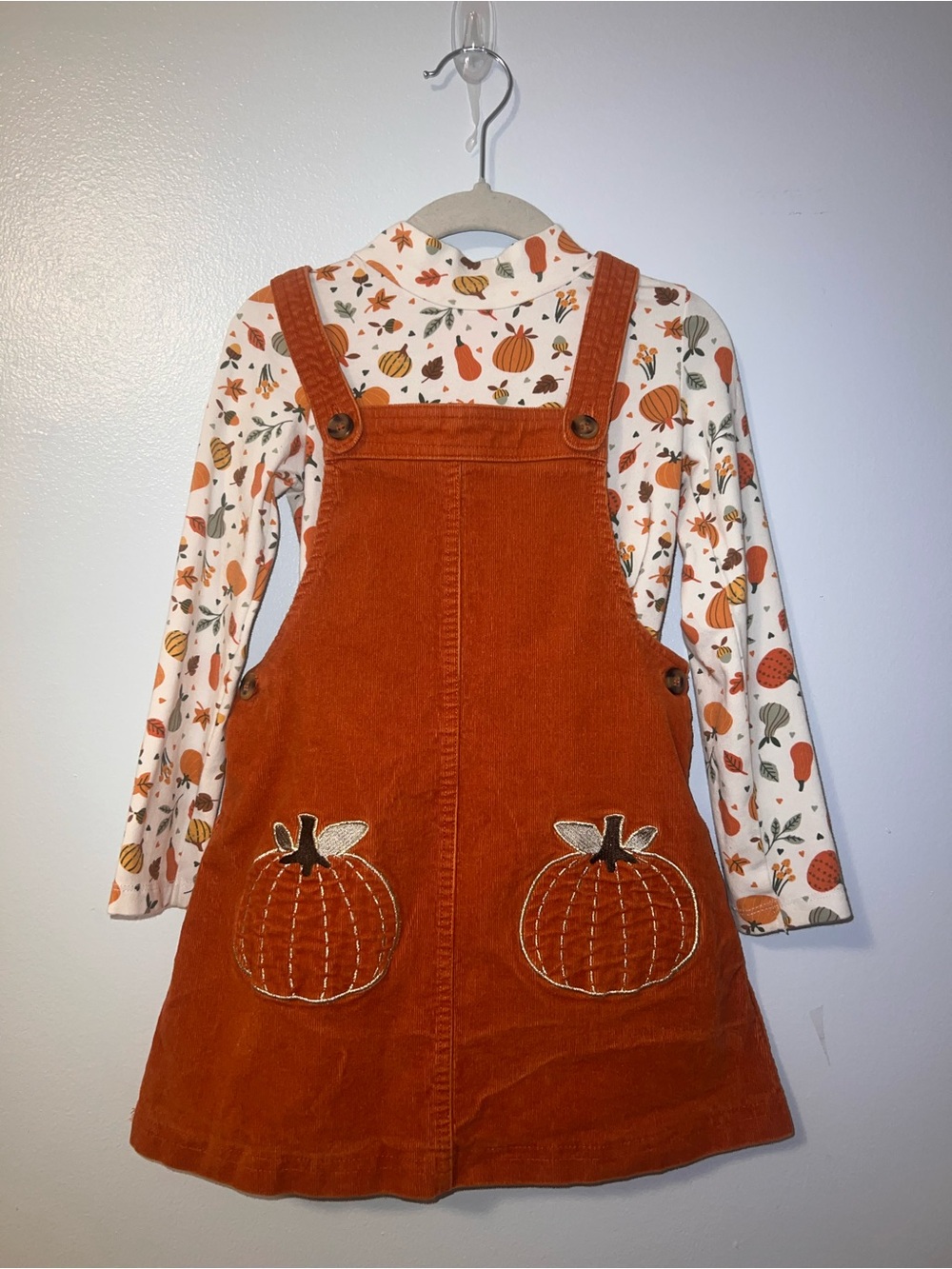 Corduroy Pumpkin Dress with Autumn Top - 3T